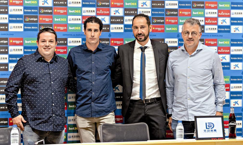 Carlos Guerrero, Jordi Balcells, Pablo Machín (y Jordi Guerrero) en su etapa en el RCD Espanyol / La Grada (David Ramírez)