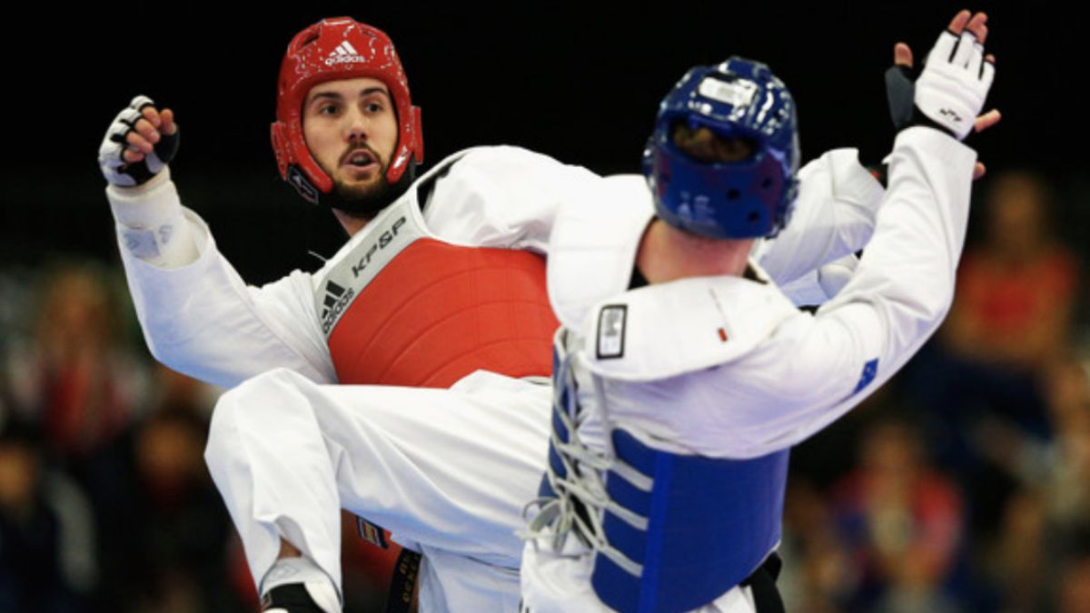 El taekwondista ilicitano Raúl Martínez durante un combate