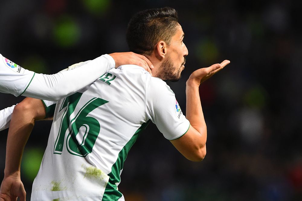 El jugador del Elche Fidel Chaves celebra un gol ante el Mirandés / Sonia Arcos - Elche C.F.