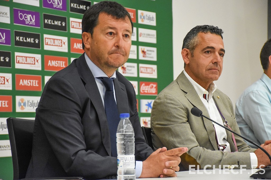 Chuti Molina y Diego García, director deportivo y presidente del Elche CF respectivamente / Elche CF