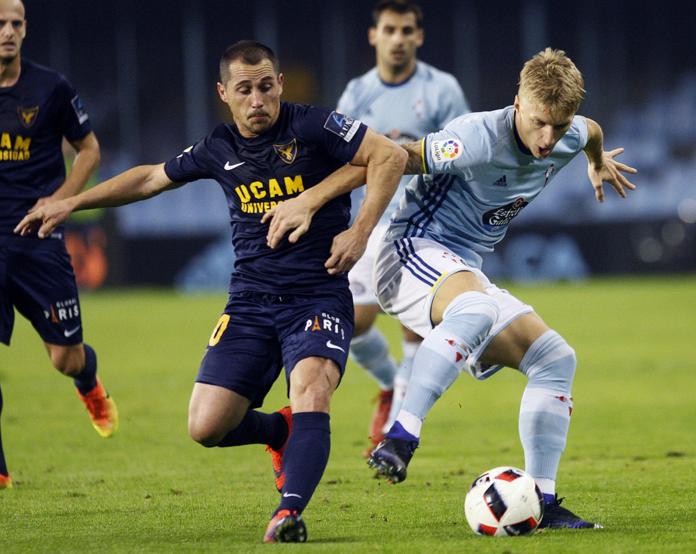 Juan José Collantes durante un partido con el UCAM