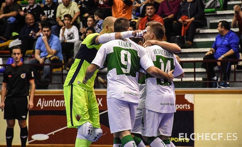 Los jugadores del Elche Sala celebran un gol / Sonia Arcos - Elche CF Los jugadores del Elche Sala celebran un gol / Sonia Arcos - Elche CF