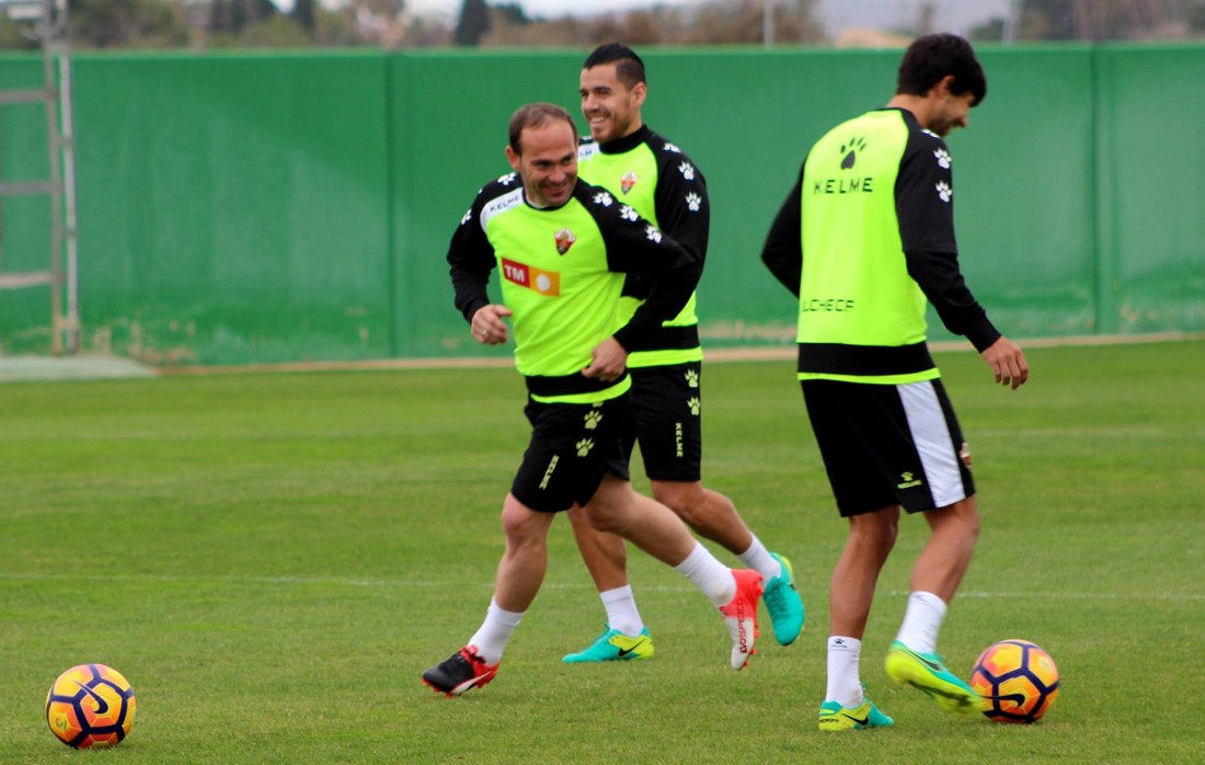 Nino y Josete durante un entrenamiento del Elche / Elche CF