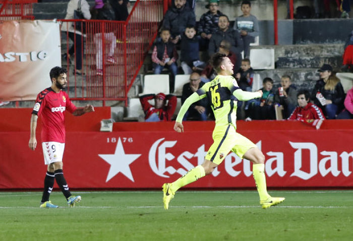 Fabián celebra su gol al Nàstic de Tarragona / LFP