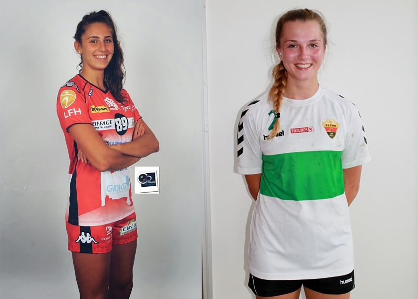 Perrine Bertrand (izda) y Carina Gangel (dcha), nuevas jugadoras del CBM Elche Mustang