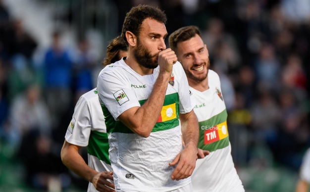 Gonzalo Verdú celebra su gol al Deportivo Aragón / Sonia Arcos - Elche C.F. Oficial