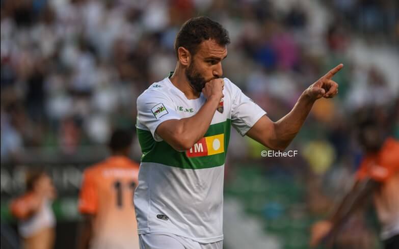 Gonzalo Verdú celebra su gol al Peralada / Sonia Arcos - Elche C.F.