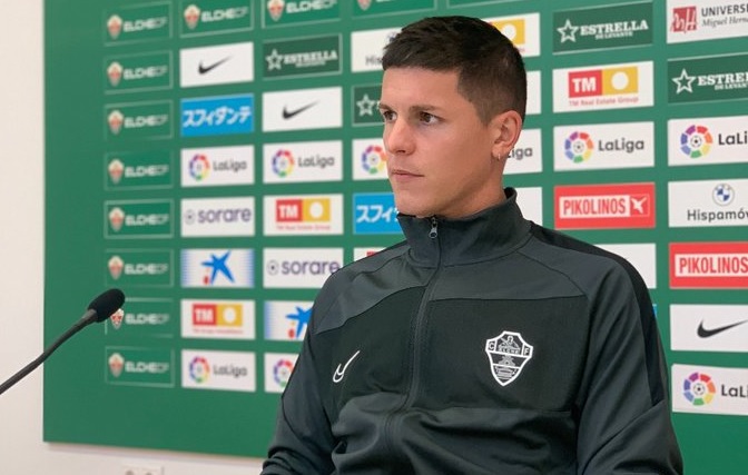 El jugador del Elche, Guido Carrillo, en una rueda de prensa / Elche C.F. Oficial
