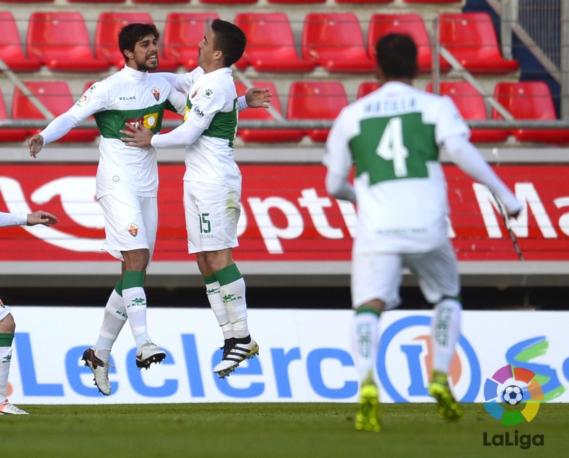 José Ángel celebra su gol al Numancia / LFP