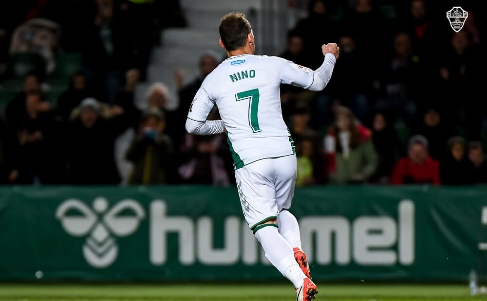 Nino celebra un gol con el Elche CF / Sonia Arcos - Elche CF Oficial Nino celebra un gol con el Elche CF / Sonia Arcos - Elche CF Oficial