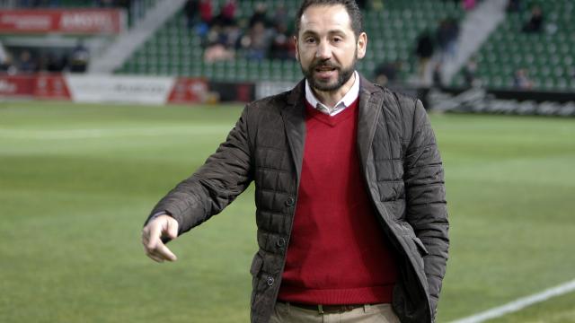 El entrenador del Girona, Pablo Machín, en el Martínez Valero / LFP