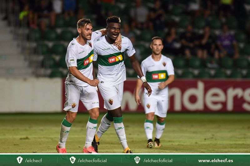 Sory celebra su gol al Cultural de Durango en Copa del Rey / Sonia Arcos - Elche C.F. Oficial