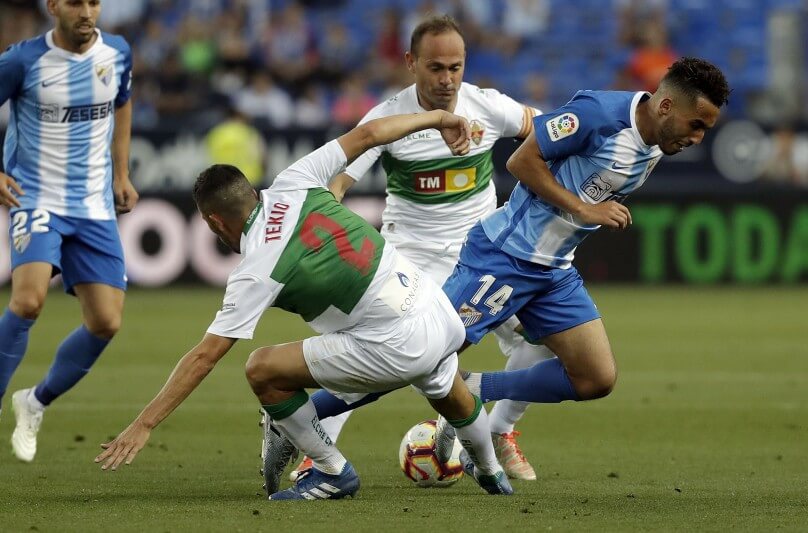 Partido entre Málaga y Elche en La Rosaleda / LFP